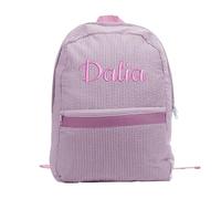 Personalized Baby Backpacks | Monogrammed Toddler Backpacks | Seersucker Backpack | Preschool Book Bag | Personalized Baby Gifts (Pink,25 * 10 * 31.5CM)