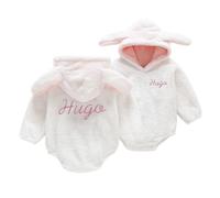 Personalized Baby Bathrobe with Embroidered Name Baby's Onesie Robe Hooded Fleece Dressing Gown Super Soft Gifts Perfect for Bath Time Everyday Comfort
