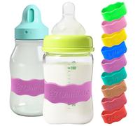 Personalized Baby Bottle Bands - Custom Reusable Silicone Water Bottle Labels,Engraved Name for Daycare. (babybottle-Purple)