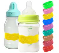 Personalized Baby Bottle Bands - Custom Reusable Silicone Water Bottle Labels,Engraved Name for Daycare. (babybottle-Yellow)