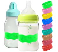 Personalized Baby Bottle Bands - Custom Reusable Silicone Water Bottle Labels,Engraved Name for Daycare. (babybottle-Green)
