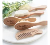 Personalized Baby Hair Brush Set,Custom Wooden Engraved Baby Brush and Comb Set,Newborn Keepsake,Babys Boy Girl Gift,Babys Shower