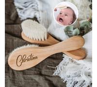 Personalized Baby Hair Brushes, Engraved with Baby Name, Wooden Newborn Brush, Comb Brush for Birth/Christening/Birthday, Baby Shower Gifts