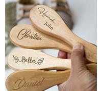 Personalized Baby Hairbrushes Custom Engrave Infant Name Wooden Newborn Hair Brush Comb Brush Birth Cradle Cap Brush/Baptism/Birthday Baby Shower Gifts