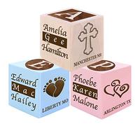 Personalized Baby Wooden Baptism Block Engraved Wood Block Custom Baby Dedication Christening Gifts for Girls Boys Newborn