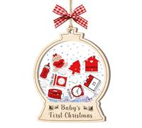 Personalized Baby's First Christmas Ornament, Custom Hanging Babys Christmas Tree Ornaments with Name and Date, Shaker Baby Ornament Christmas Tree Decorations Gifts for New Parents (Style 6)