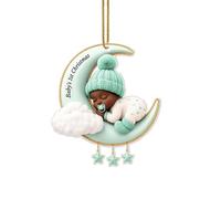 Personalized Baby's First Christmas Ornament Sleeping Baby Moon Acrylic