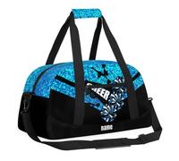Personalized Bag Dance Bag for Girl, Custom Gym Bag Sport Duffel Bag, Weekender Bags Travel Duffel Bag, Black Glitter Blue, 18.9"L x 8.7"W x 7"10.6"H