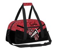 Personalized Bag Dance Bag for Girl, Custom Gym Bag Sport Duffel Bag, Weekender Bags Travel Duffel Bag, Glitter Red, 18.9"L x 8.7"W x 7"10.6"H