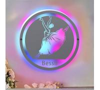 Personalized Ballet Mirror Neon Sign, Ballerina Dance Led Light Up Neon Mirror Sign,Ballet Night Light for Wall Decor Decoration, Birthday Christmas Women Girl Kids Gift