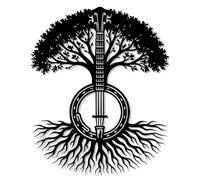 Personalized Banjo Metal Wall Art -Banjo Metal Wall Art - Rustic Folk Instrument Decor with nature Design, Country Style Wall Hanging for Home, Studio or Cafe - Gift for Music Lovers (Style-4)