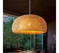 Personalized Bar Club Light Shade Unique Bowl Shape E27 Large Pendant Light Fixtures American Kitchen Hanging Lamp Country Rattan Decor Ceiling Lamp for Chandeliers Table Desk Lamp