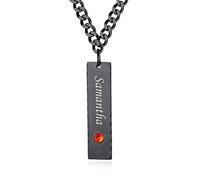 Personalized Bar necklace Engraved Birthstone Custom Name Necklace Charm Jewellery Gifts for Women Men