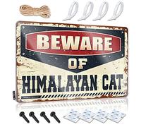 Personalized Bar Signs Beware Of Himalayan Cat Tin Sign Funny House Decor Tin Signs Warning(20X30CM)