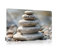 Personalized Bar Signs God'S Message On Stones: Overcoming Adversity Tin Sign Tin Sign Decor Mens Room Sign(20X30CM)