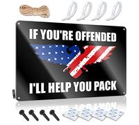 Personalized Bar Signs If You'Re Offended I'Ll Help You Pack Tin Sign Funny House Decor Tin Signs Warning(20X30CM)