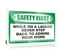 Personalized Bar Signs Safety First While On A Ladder Never Step Back To Admire Tin Sign In Home Bar Signs Beer Tin Signs Vintage Sets(30X40CM)