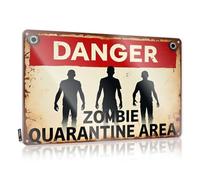 Personalized Bar Signs Zombie Quarantine Area: A Danger Sign Tin Tin Sign Decor Mens Room Sign(30X40CM)