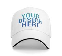 Personalized Baseball Cap - Custom Made Hat. Design Your own hat. Add Logo/Text/Photo. Custom Made hat for Men and Women. White