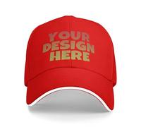 Personalized Baseball Cap - Custom Made Hat. Design Your own hat. Add Logo/Text/Photo. Custom Made hat for Men and Women. Red