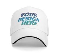 Personalized Baseball Cap - Custom Made Hat. Design Your own hat. Add Logo/Text/Photo. Custom Made hat for Men and Women. White