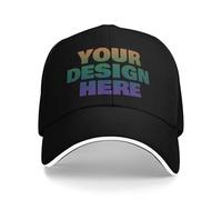 Personalized Baseball Cap - Custom Made Hat. Design Your own hat. Add Logo/Text/Photo. Custom Made hat for Men and Women. Black