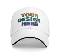 Personalized Baseball Cap - Custom Made Hat. Design Your own hat. Add Logo/Text/Photo. Custom Made hat for Men and Women. White