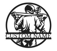 Personalized Baseball Metal Sign, Custom Name Player Wall Art, Sports Fan Gift, Baseball Room Decor, Team Banner Plaque, Dad Coach Present, Vintage Baseball Design (Style-1)