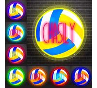 Personalized Baseball Neon Sign for Wall Decor, Custom Name Baseball LED Neon Light for Bedroom Playroom Man Cave Party, Sport Neon Light Up Sign Gift for Boy Men Sport Fan (Volleyball)
