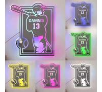 Personalized Baseball Player LED Mirror Acrylic Neon Sign,Custom Name & Jersey Number Baseball Wall Art Light,Sports Wall Decor,Gifts for Baseball Fan Athlete Man Cave Bar Garage Christmas Birthday