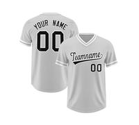 Personalized Baseball Shirts, Custom Men's Baseball Jersey Baseball Team Sport Uniforms, Baseball Shirts Team Name Number for Men Women Youth Kids Light Gray