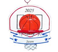Personalized Basketball Christmas Ornaments 2024 - Unique Customized Basket Ball Sports Theme Decoration Basketball Christmas Ornament The for Basketball Enthusiasts - Free Customization