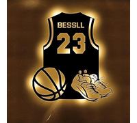 Personalized Basketball Jersey Neon Sign, Basketball Led Neon Signs for Wall Decor, USB Powered with Dimmable Switch LED Neon Signs for Bedroom Sports Decor Party Bar Christmas Birthday Gift