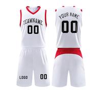 Personalized Basketball Jersey Set, Customizable Name Number Logo Basketball Jerseys Uniform for Men/Women/Youth/Kids, 3XS-5XL