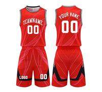 Personalized Basketball Jersey Set, Customizable Name Number Logo Basketball Jerseys Uniform for Men/Women/Youth/Kids, 3XS-5XL