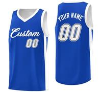 Personalized Basketball Jersey with Name and Number, Sleeveless Shirt Vest Jerseys Basketball Sportswear, Personalised Print Name Numbers for Men Boys Kids, 3XS~5XL