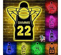 Personalized Basketball Player Metal Wall Art Led Light Sign, Custom Basketball Name Neon Sign Home Decor, Wall Backdrop Sports Lover Decoration