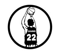 Personalized Basketball Wall Decor Sticker Custom Player Name & Number Basketball Silhouette Wall Art Decal, Sports Gifts for Bedroom, Christmas & Birthday