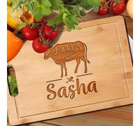 Personalized BBQ Cutting Board for Dad, Father's Day Gift Idea, Custom Engraved Grill Master Board, Great for Birthday, Holiday, or Kitchen Decor