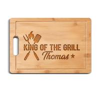 Personalized BBQ Cutting Board for Men - Custom King of the Grill Gift for Dad, Grandpa, Son, Unique Father's Day, Birthday, Christmas, or Anniversary Idea