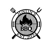 Personalized BBQ Grill Name Sign, Bar and Grill Metal Sign Customized Wall Art Barbecue Outdoor Man Cave Decoration Father Dad's Housewarming Birthday Gift Garden Patio (Barbecue)
