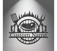 Personalized BBQ Metal Sign - Custom Grill Master Wall Art, Rustic Outdoor Decor, Durable Metal Plaque for Pitmasters & Barbecue Lovers (Style-4)