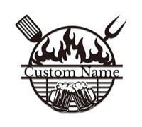 Personalized BBQ Metal Sign - Custom Grill Master Wall Art, Rustic Outdoor Decor, Durable Metal Plaque for Pitmasters & Barbecue Lovers (Style-1)