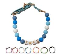 Personalized Beaded Dog Collar Custom Pet Name with Leather Buckle Adjustable Bohemian Style Beaded Collar for Small Medium Large Dogs Cats Gifts for Pet Lovers