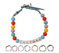 Personalized Beaded Dog Collar Custom Pet Name with Leather Buckle Adjustable Bohemian Style Beaded Collar for Small Medium Large Dogs Cats Gifts for Pet Lovers