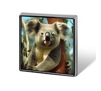 Personalized Bear Koala Lapel Pin for Men Women Cute Funny Square Brooch for Ease And Safe Aluminum Alloy Brooches Suit Dress Accessories Wedding Party