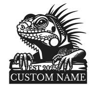 Personalized Bearded Dragon Metal Sign, Custom Name Reptile Wall Art, Pet Lover Gift, Gecko Lizard Decor, Kids Room Accent, Unique Animal Plaque, Desert Themed Design (Style-3)