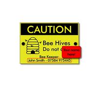 Personalized Beekeeping Warning Sign Caution Bee Hive, Protection Equipment Gift for Honey Farming, Bee Keeping Kit, Custom Ownership Plate