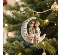 Personalized Best Friend Moon Hanging Ornament, Personalized Gifts for Best Friends, BFF, Sisters, Custom You Are The Sister I Got to Choose Acrylic Ornament for Christmas Birthday