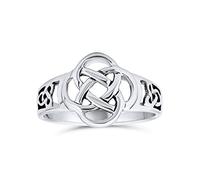 Personalized Best Friends BFF Love Knot Irish Celtic Infinity Band Ring For Teen Women Oxidized .925 Sterling Silver Customizable